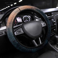 Macedonia Steering Wheel Cover with Forest Wolf and Sunset Silhouette Design - Wonder Print Shop