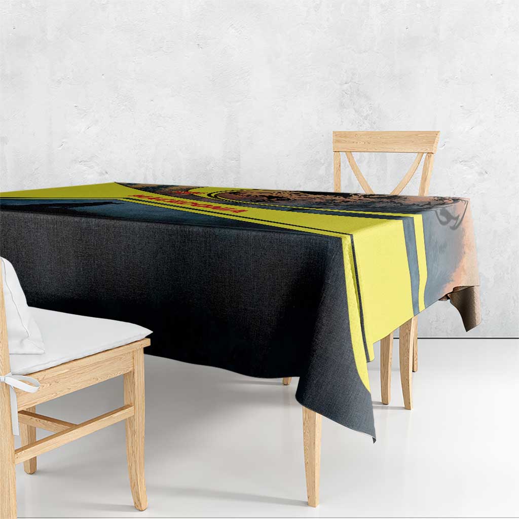 Macedonia Tablecloth with Forest Wolf and Sunset Silhouette Design - Wonder Print Shop