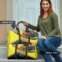 Macedonia Travel Bag with Forest Wolf and Sunset Silhouette Design - Wonder Print Shop