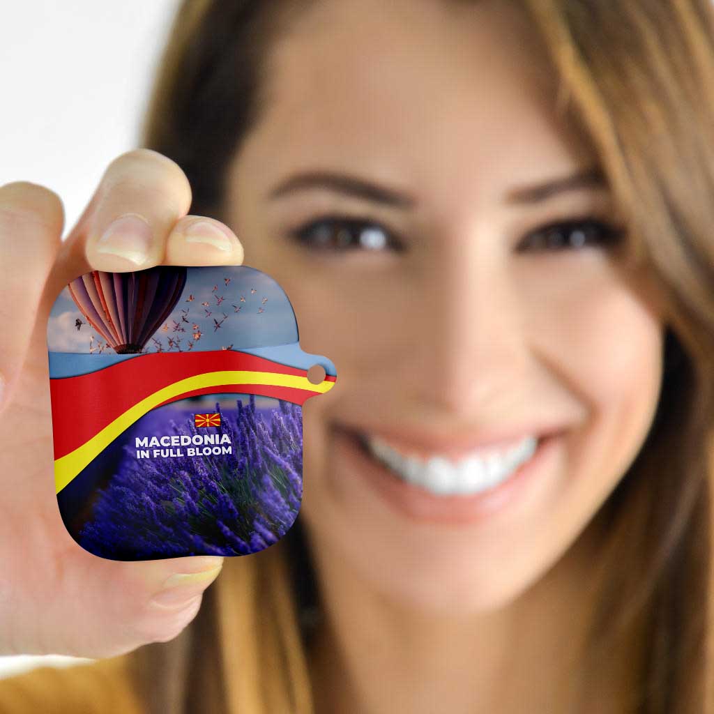 Macedonia AirPods Case with Lavender Field and Bloom Curve Design - Wonder Print Shop