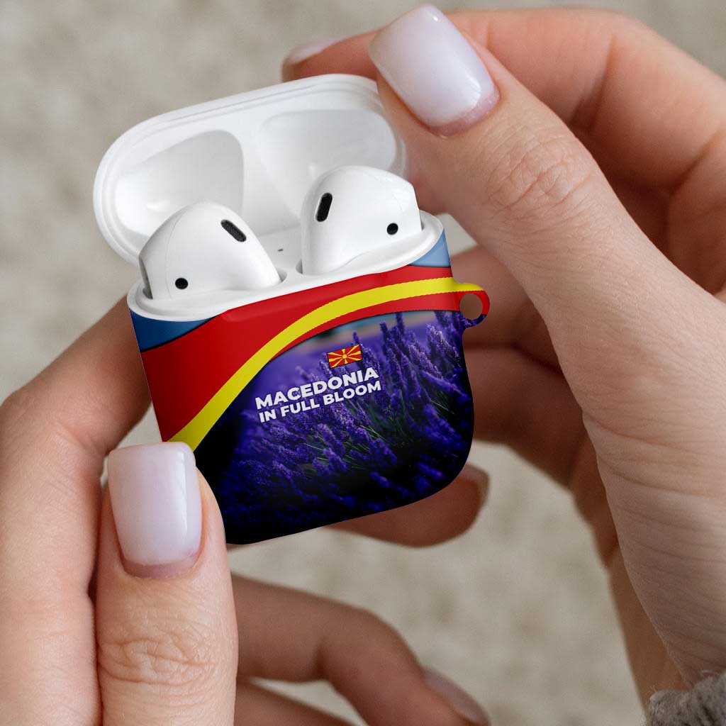 Macedonia AirPods Case with Lavender Field and Bloom Curve Design - Wonder Print Shop
