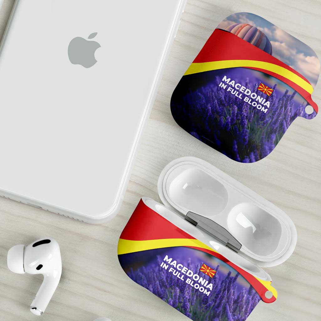 Macedonia AirPods Case with Lavender Field and Bloom Curve Design - Wonder Print Shop
