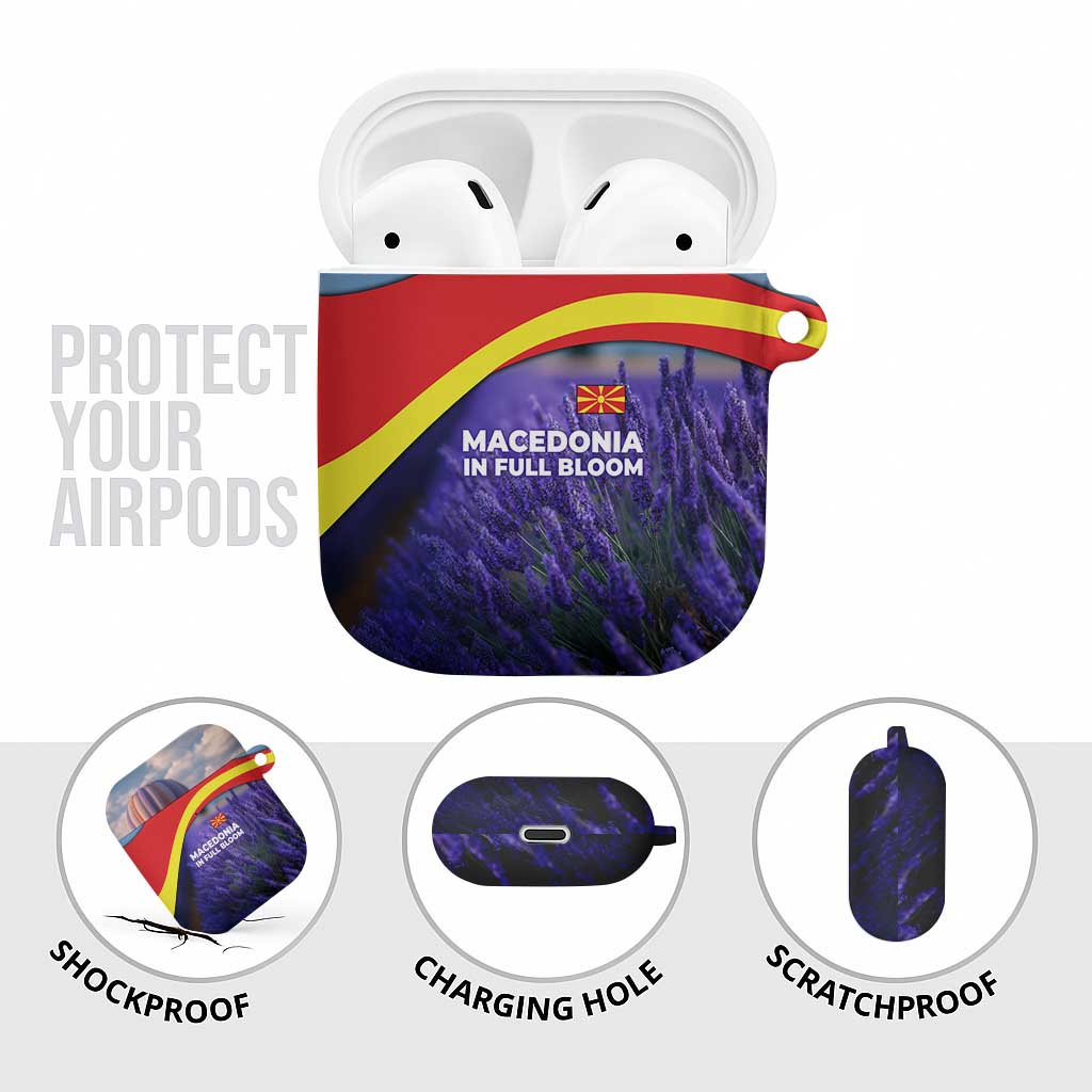 Macedonia AirPods Case with Lavender Field and Bloom Curve Design - Wonder Print Shop