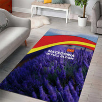 Macedonia Area Rug with Lavender Field and Bloom Curve Design - Wonder Print Shop