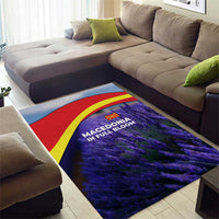 Macedonia Area Rug with Lavender Field and Bloom Curve Design - Wonder Print Shop