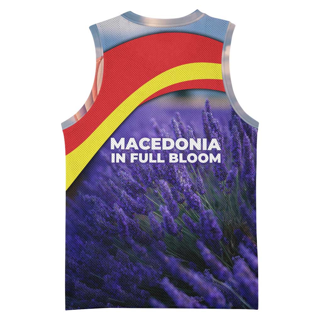 Macedonia Basketball Jersey with Lavender Field and Bloom Curve Design - Wonder Print Shop