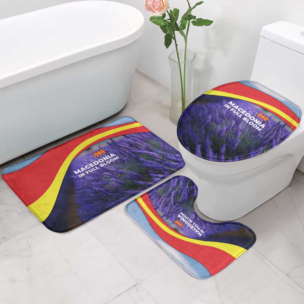 Macedonia Bathroom Set with Lavender Field and Bloom Curve Design - Wonder Print Shop