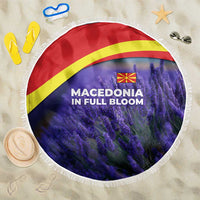 Macedonia Beach Blanket with Lavender Field and Bloom Curve Design - Wonder Print Shop