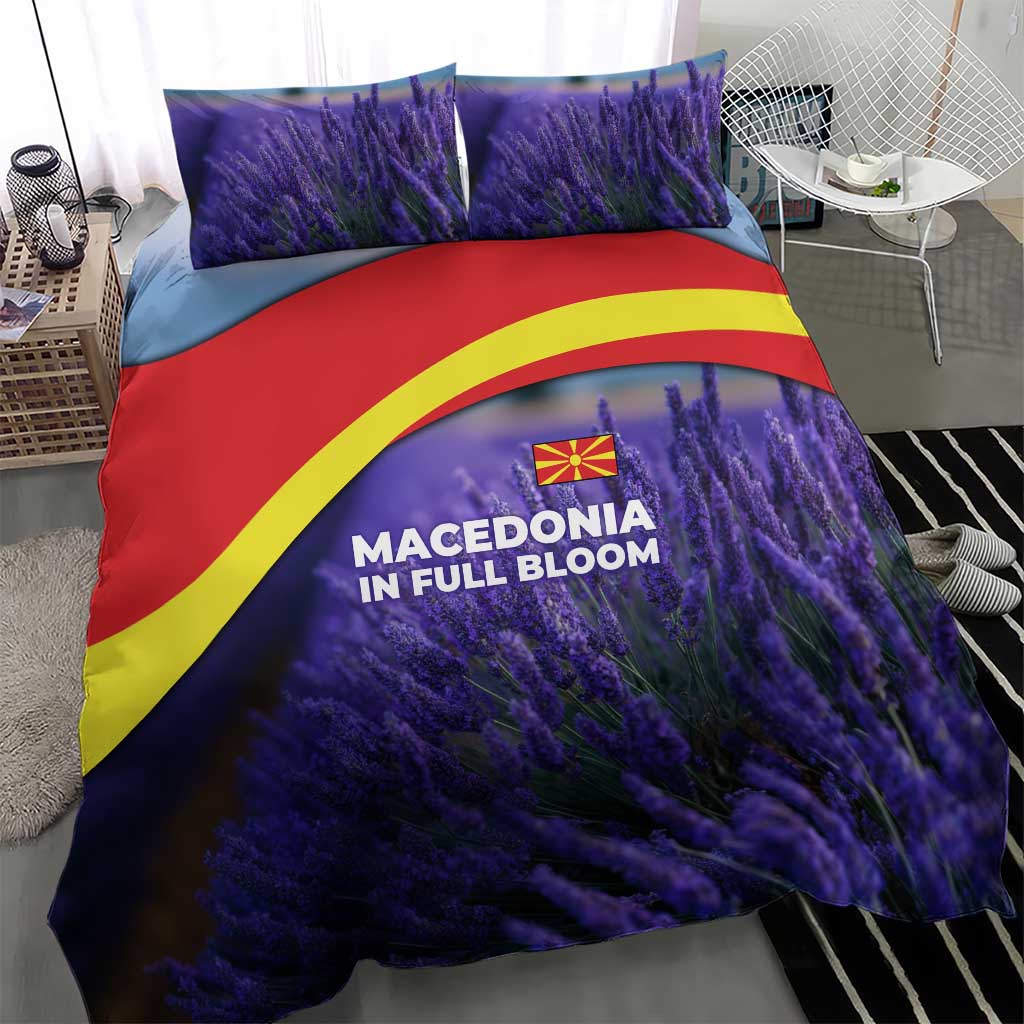 Macedonia Bedding Set with Lavender Field and Bloom Curve Design - Wonder Print Shop