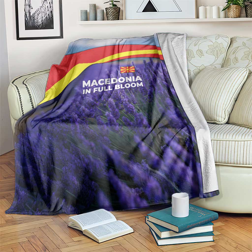 Macedonia Blanket with Lavender Field and Bloom Curve Design - Wonder Print Shop