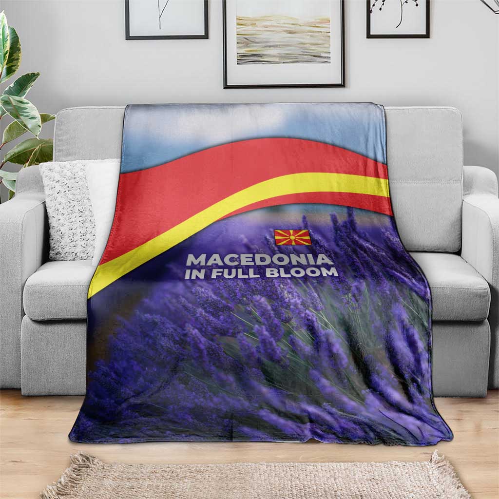 Macedonia Blanket with Lavender Field and Bloom Curve Design - Wonder Print Shop