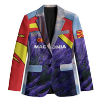 Macedonia Blazer with Lavender Field and Bloom Curve Design - Wonder Print Shop
