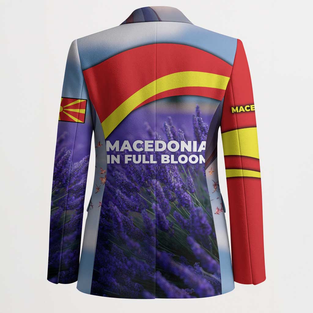 Macedonia Blazer with Lavender Field and Bloom Curve Design - Wonder Print Shop