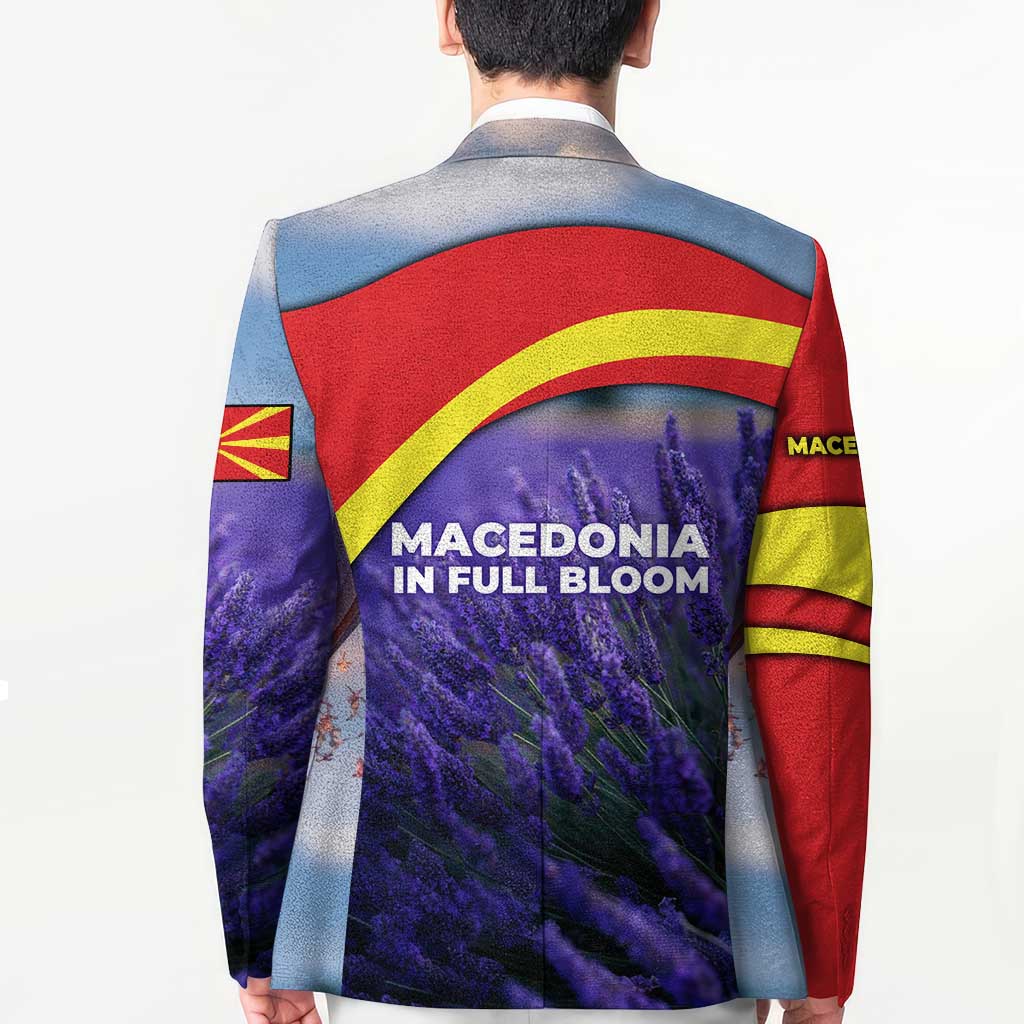 Macedonia Blazer with Lavender Field and Bloom Curve Design - Wonder Print Shop