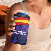 Macedonia 4 in 1 Can Cooler Tumbler with Lavender Field and Bloom Curve Design - Wonder Print Shop