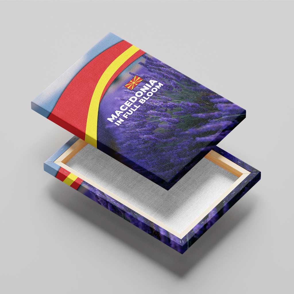 Macedonia Canvas Wall Art with Lavender Field and Bloom Curve Design - Wonder Print Shop