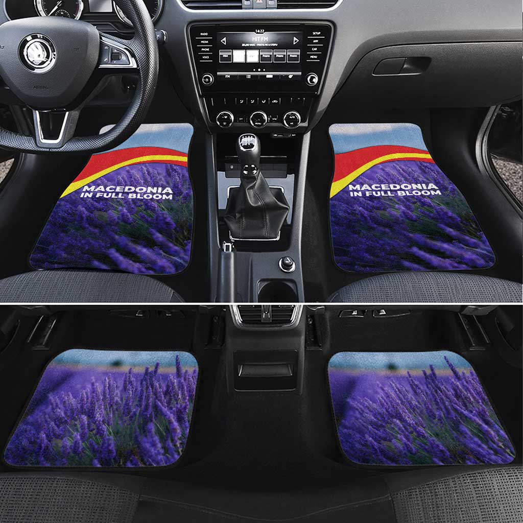 Macedonia Car Mats with Lavender Field and Bloom Curve Design - Wonder Print Shop
