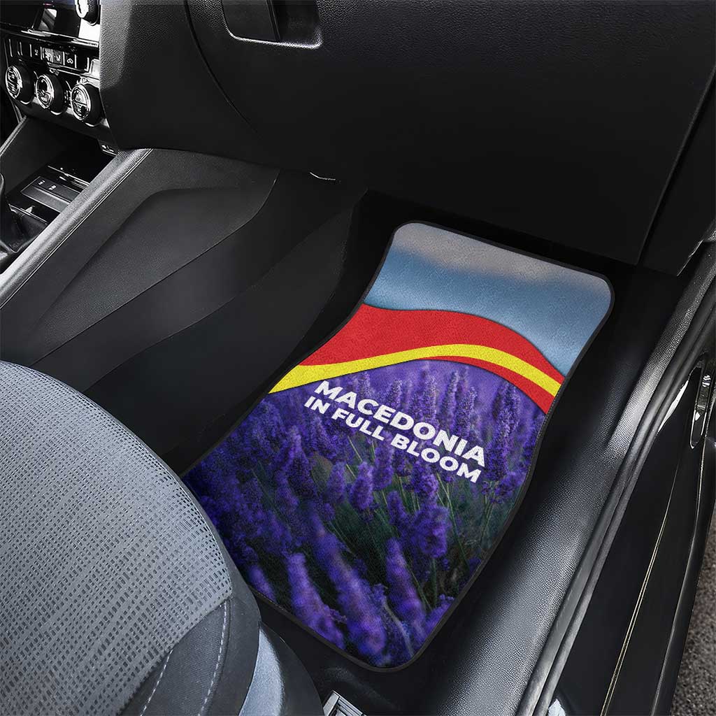 Macedonia Car Mats with Lavender Field and Bloom Curve Design - Wonder Print Shop