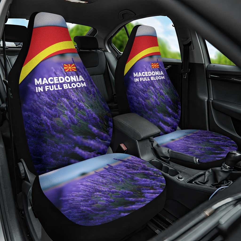 Macedonia Car Seat Cover with Lavender Field and Bloom Curve Design - Wonder Print Shop