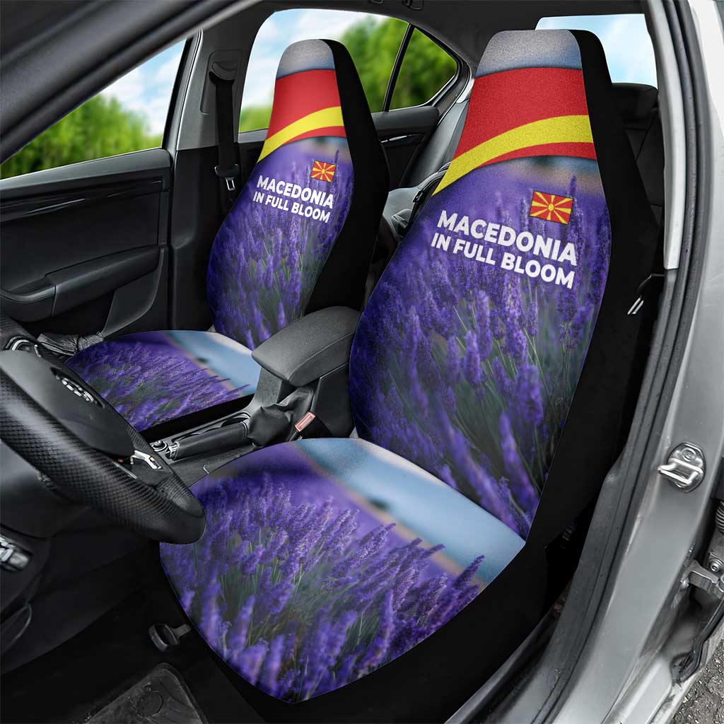 Macedonia Car Seat Cover with Lavender Field and Bloom Curve Design - Wonder Print Shop