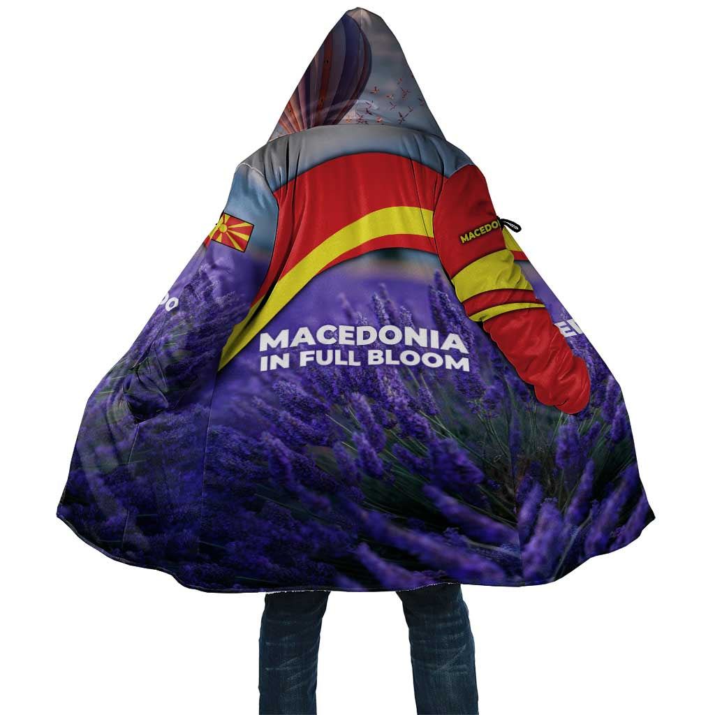 Macedonia Cloak with Lavender Field and Bloom Curve Design - Wonder Print Shop