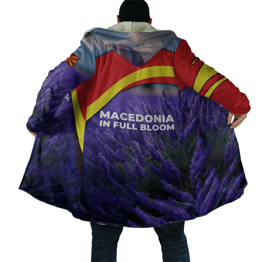 Macedonia Cloak with Lavender Field and Bloom Curve Design - Wonder Print Shop