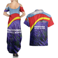 Macedonia Couples Matching Summer Maxi Dress and Hawaiian Shirt with Lavender Field and Bloom Curve Design - Wonder Print Shop