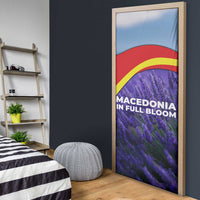 Macedonia Door Cover with Lavender Field and Bloom Curve Design - Wonder Print Shop