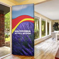 Macedonia Door Cover with Lavender Field and Bloom Curve Design - Wonder Print Shop