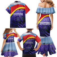 Macedonia Family Matching Mermaid Dress and Hawaiian Shirt with Lavender Field and Bloom Curve Design - Wonder Print Shop