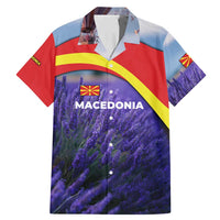Macedonia Family Matching Mermaid Dress and Hawaiian Shirt with Lavender Field and Bloom Curve Design - Wonder Print Shop