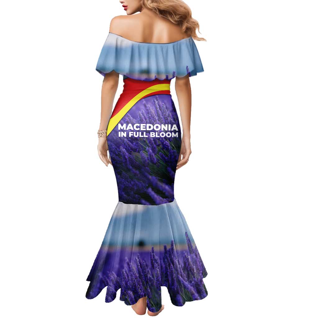 Macedonia Family Matching Mermaid Dress and Hawaiian Shirt with Lavender Field and Bloom Curve Design - Wonder Print Shop