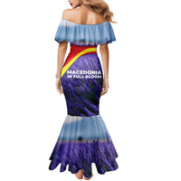 Macedonia Family Matching Mermaid Dress and Hawaiian Shirt with Lavender Field and Bloom Curve Design - Wonder Print Shop