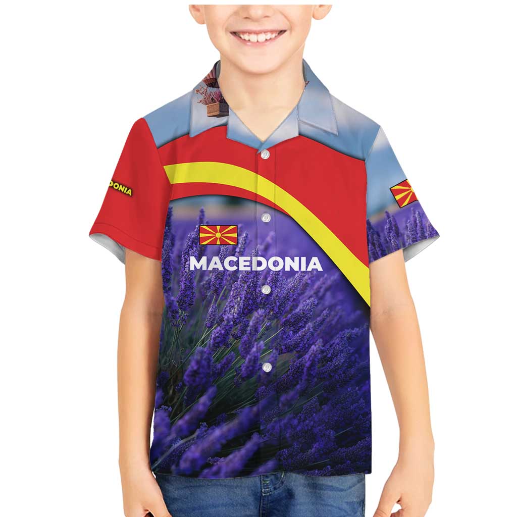 Macedonia Family Matching Mermaid Dress and Hawaiian Shirt with Lavender Field and Bloom Curve Design - Wonder Print Shop