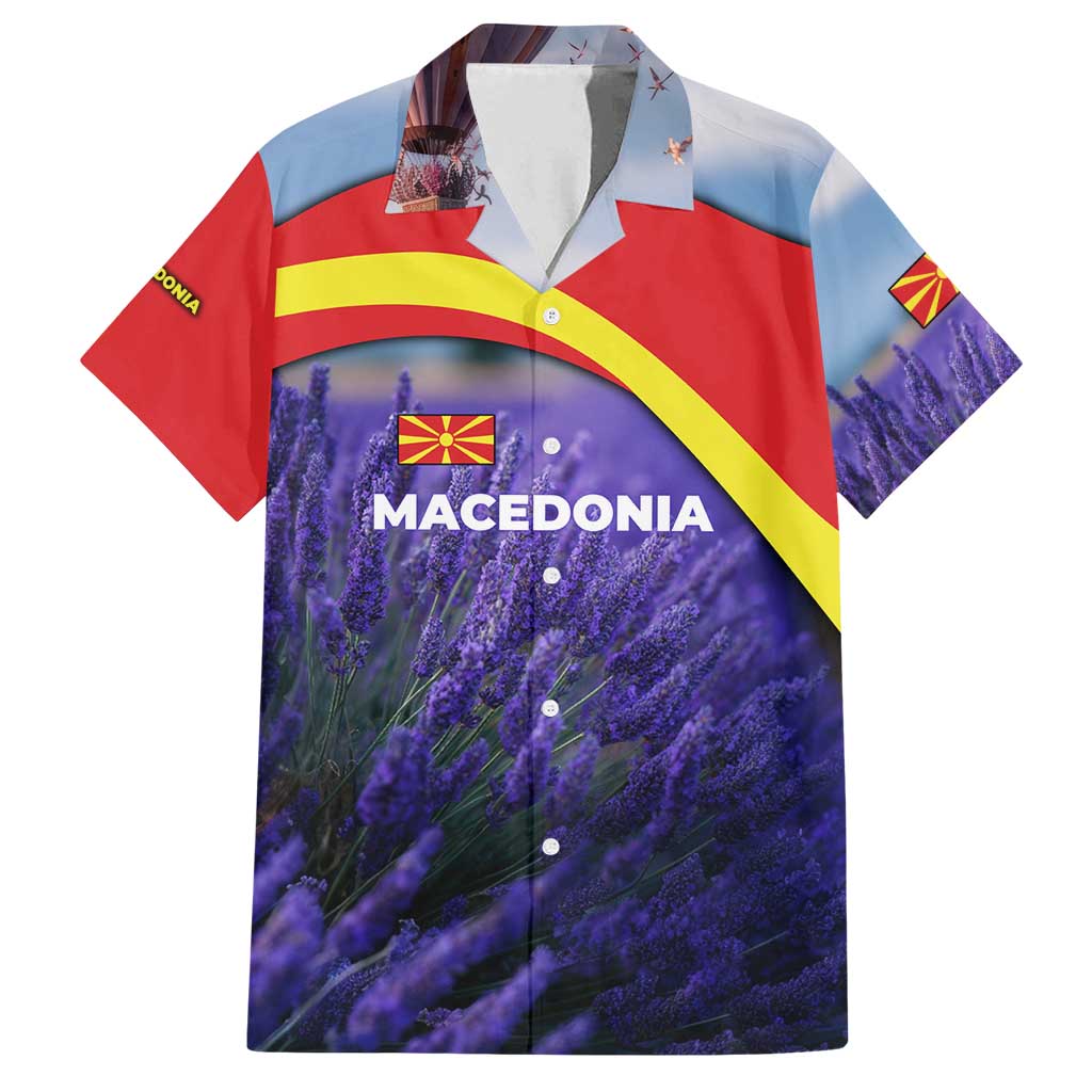 Macedonia Family Matching Puletasi and Hawaiian Shirt with Lavender Field and Bloom Curve Design - Wonder Print Shop