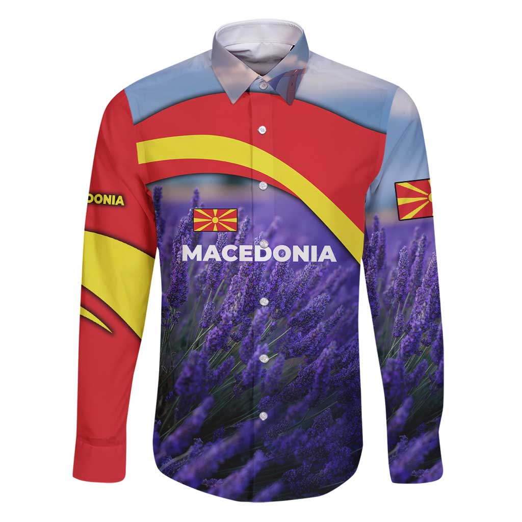 Macedonia Family Matching Puletasi and Hawaiian Shirt with Lavender Field and Bloom Curve Design - Wonder Print Shop