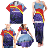 Macedonia Family Matching Tank Maxi Dress and Hawaiian Shirt with Lavender Field and Bloom Curve Design - Wonder Print Shop