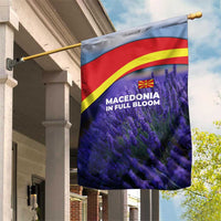 Macedonia Garden Flag with Lavender Field and Bloom Curve Design - Wonder Print Shop