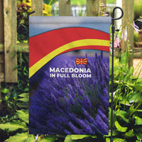 Macedonia Garden Flag with Lavender Field and Bloom Curve Design - Wonder Print Shop