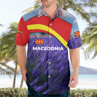 Macedonia Hawaiian Shirt with Lavender Field and Bloom Curve Design - Wonder Print Shop