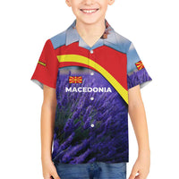 Macedonia Hawaiian Shirt with Lavender Field and Bloom Curve Design - Wonder Print Shop