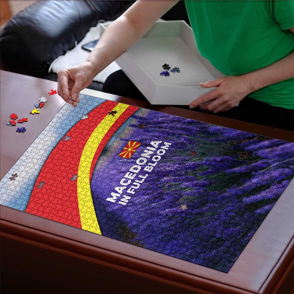 Macedonia Puzzle with Lavender Field and Bloom Curve Design - Wonder Print Shop