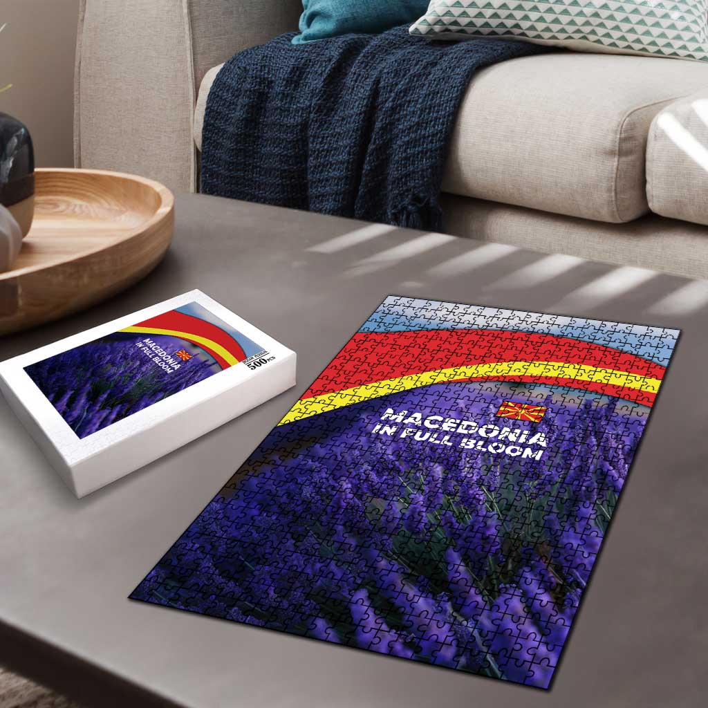 Macedonia Puzzle with Lavender Field and Bloom Curve Design - Wonder Print Shop