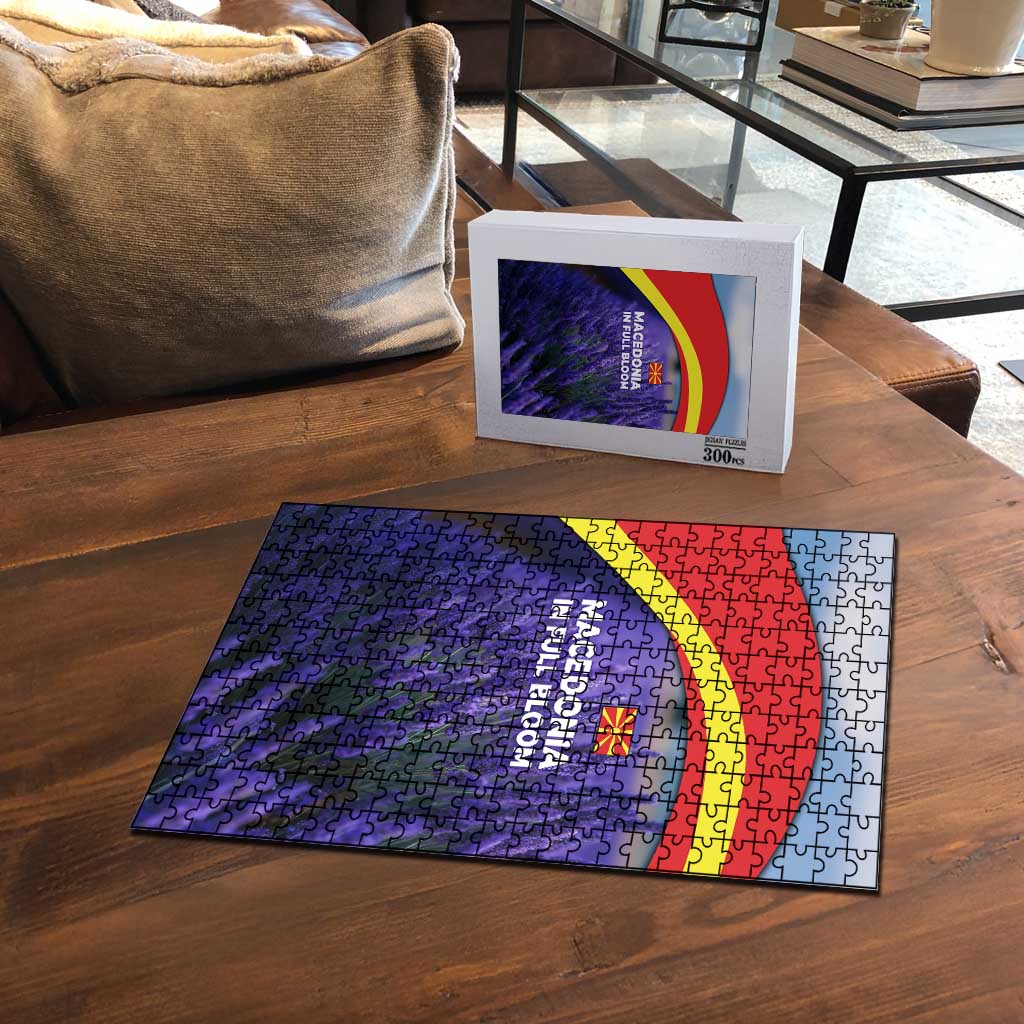 Macedonia Puzzle with Lavender Field and Bloom Curve Design - Wonder Print Shop