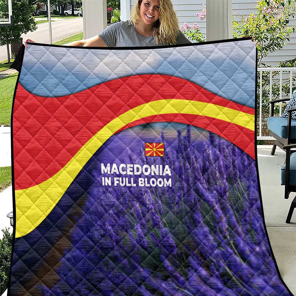 Macedonia Quilt with Lavender Field and Bloom Curve Design - Wonder Print Shop