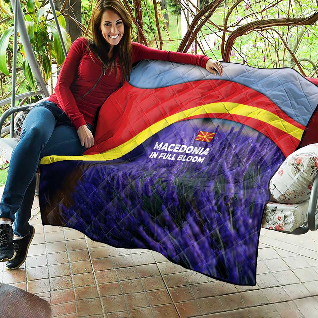 Macedonia Quilt with Lavender Field and Bloom Curve Design - Wonder Print Shop