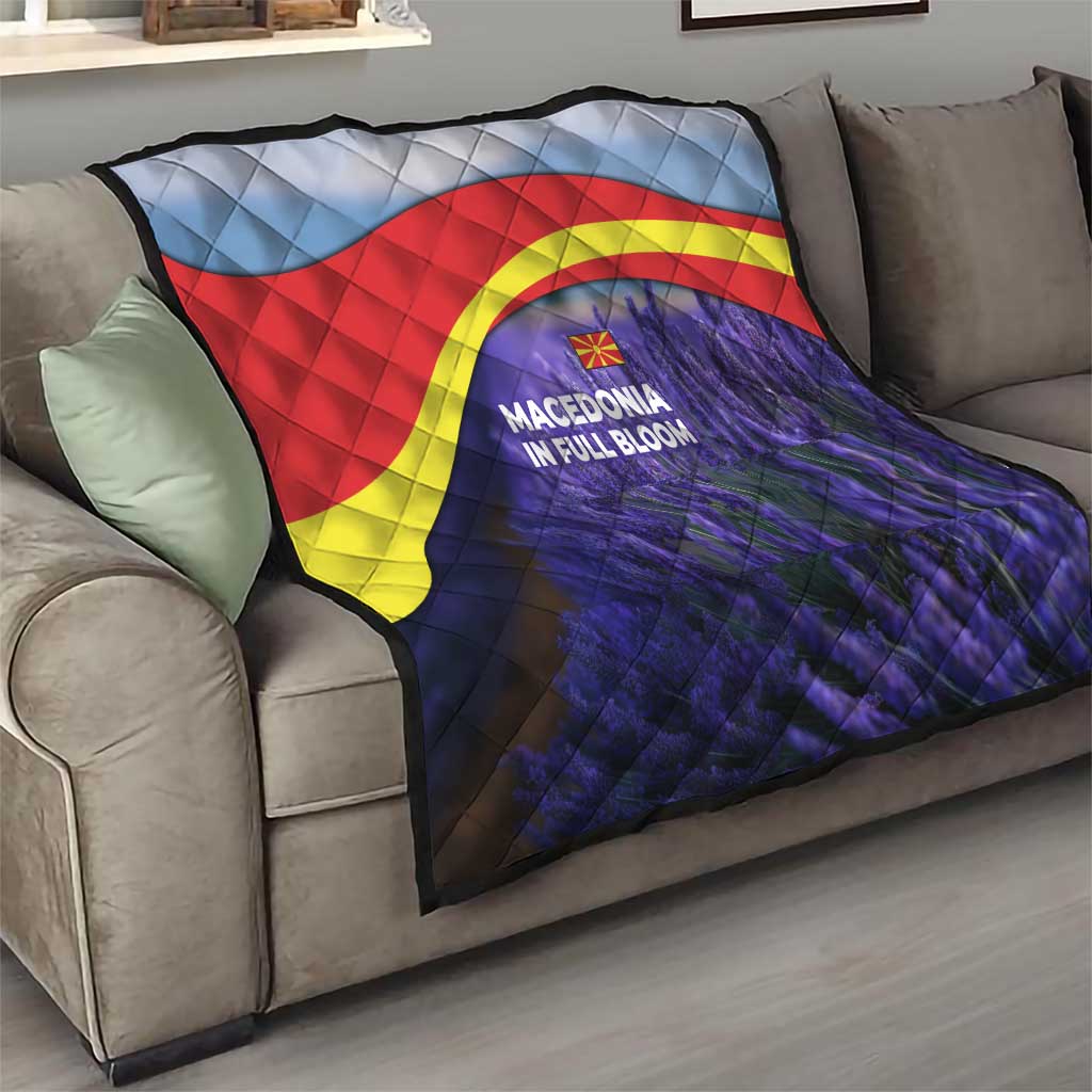 Macedonia Quilt with Lavender Field and Bloom Curve Design - Wonder Print Shop