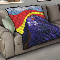 Macedonia Quilt with Lavender Field and Bloom Curve Design - Wonder Print Shop