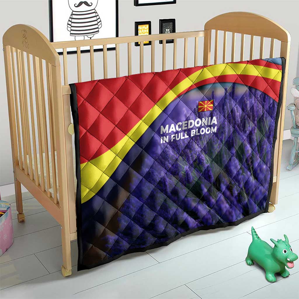 Macedonia Quilt with Lavender Field and Bloom Curve Design - Wonder Print Shop