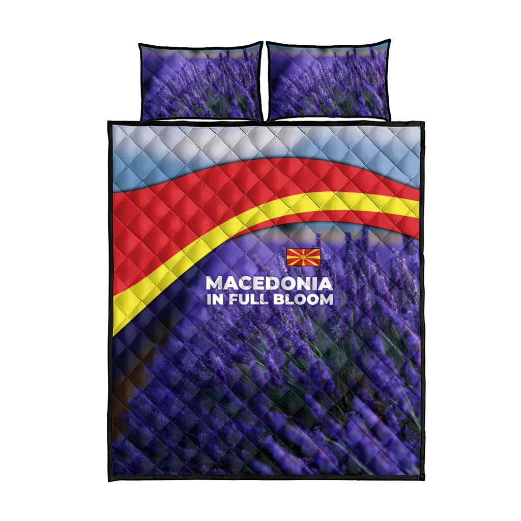 Macedonia Quilt Bed Set with Lavender Field and Bloom Curve Design - Wonder Print Shop